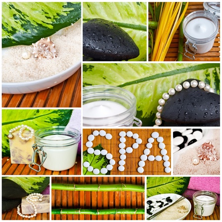 Spa collage - Beautiful conceptual imagesの写真素材