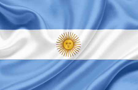 Argentina waving flagの写真素材