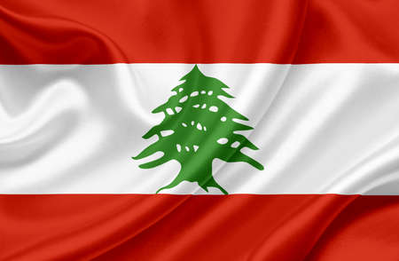 Lebanon waving flagの写真素材