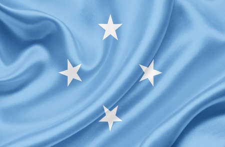 Micronesia waving flagの写真素材