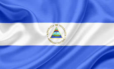Nicaragua waving flagの写真素材