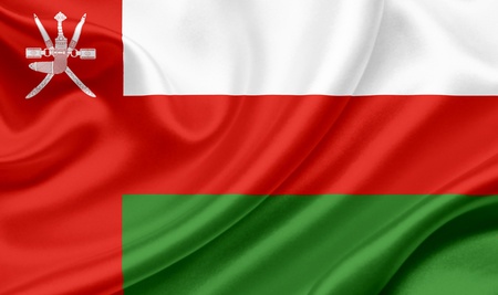 Oman waving flagの写真素材