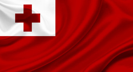 Tonga waving flag