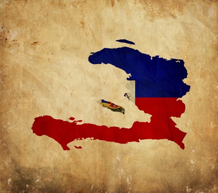 Vintage map of Haiti on grunge paperの写真素材