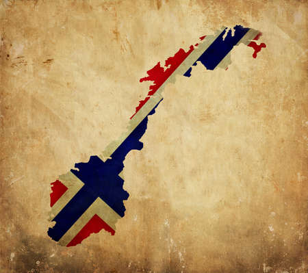 Vintage map of Norway on grunge paper の写真素材