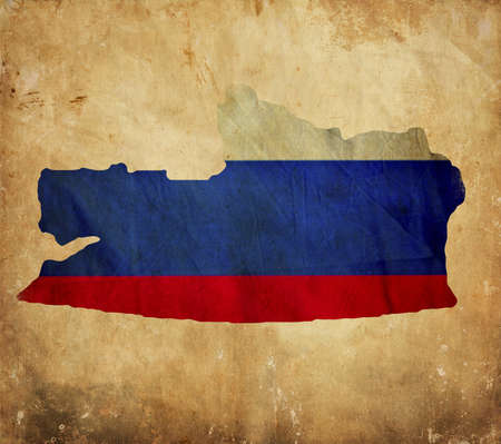 Vintage map of Russia on grunge paper の写真素材