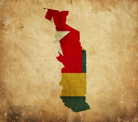 Vintage map of Togo on grunge paper の写真素材