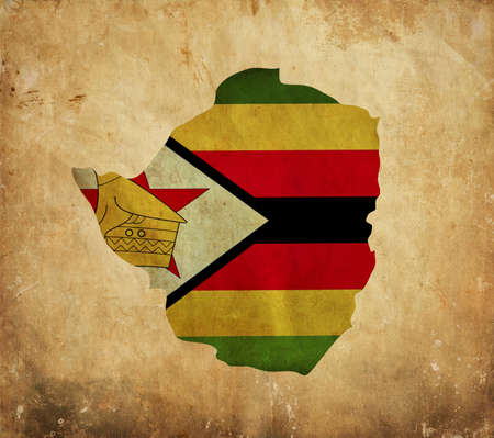 Vintage map of Zimbabwe on grunge paper の写真素材