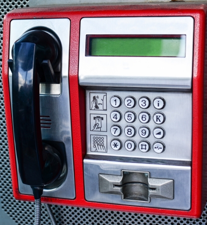 Red public telephoneの写真素材