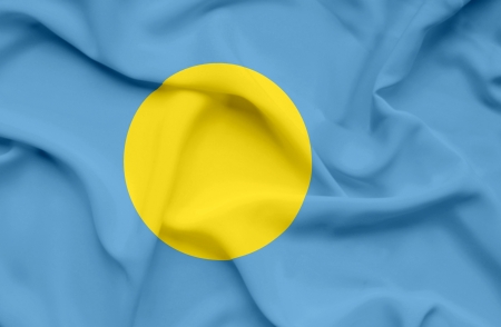 Palau waving flagの写真素材