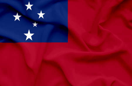 Samoa waving flagの写真素材