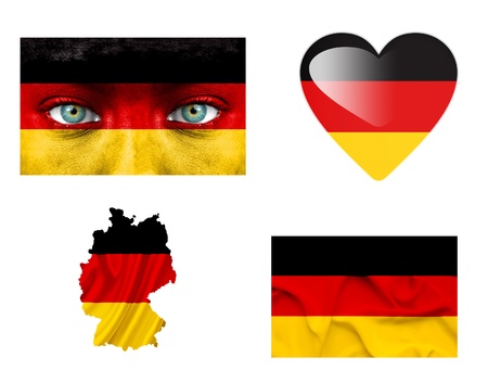 Set of various Germany flagsの写真素材