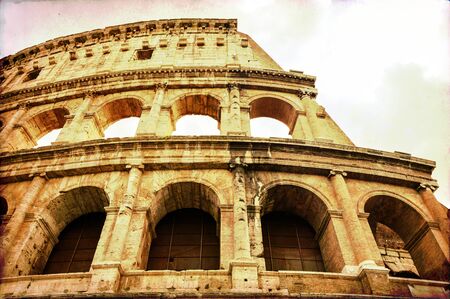 Vintage postcard of Coloseum in Romeの写真素材
