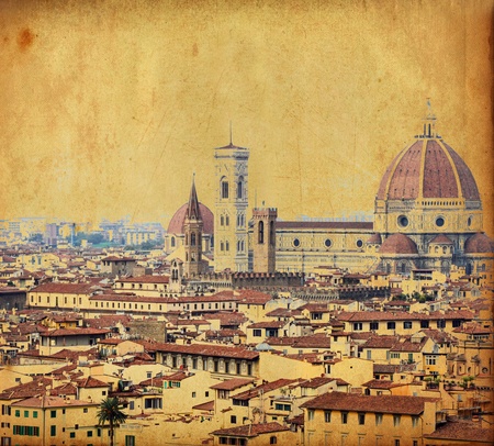 Vintage image of town of Florence - Italyの写真素材