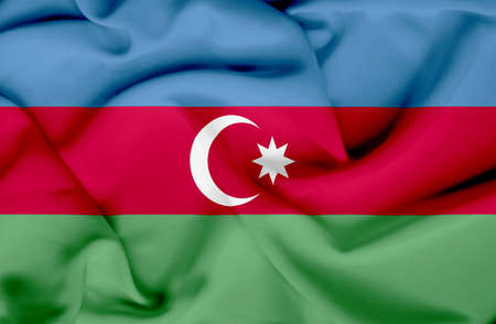 Azerbaijan waving flagの写真素材