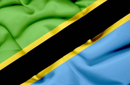 Tanzania waving flagの写真素材