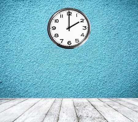 Retro room with clock on wallの写真素材