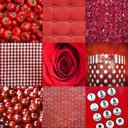 Red collageの写真素材