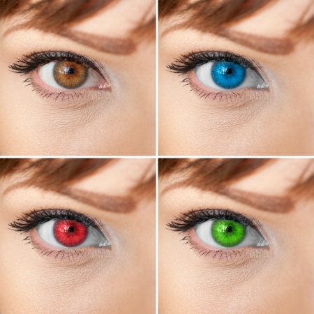 Beautiful woman eye collageの写真素材