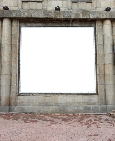 Blank billboard on buildingの写真素材