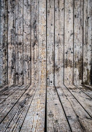 Empty retro wooden roomの写真素材
