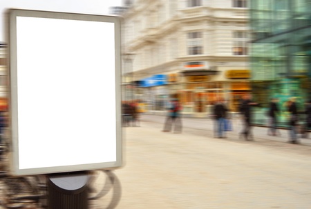 Empty street billboard in motion blurの写真素材
