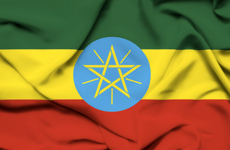 Ethiopia waving flagの写真素材