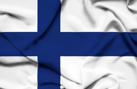 Finland waving flagの写真素材