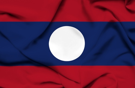 Laos waving flagの写真素材