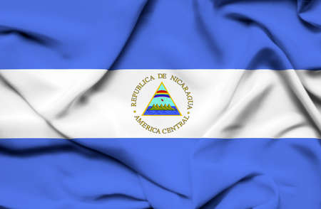Nicaragua waving flagの写真素材