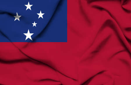 Samoa waving flagの写真素材
