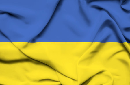 Ukraine waving flagの写真素材