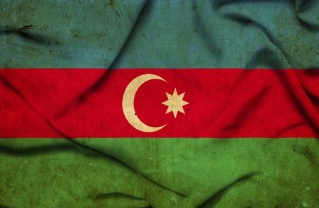 Azerbaijan waving flagの写真素材