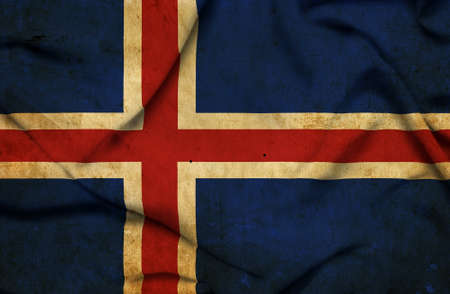 Iceland waving flagの写真素材