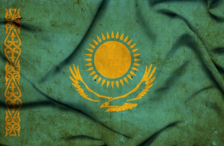 Kazakhstan waving flagの写真素材