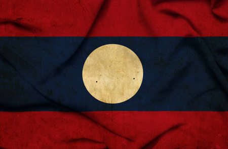 Laos waving flagの写真素材