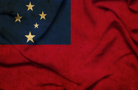 Samoa waving flagの写真素材