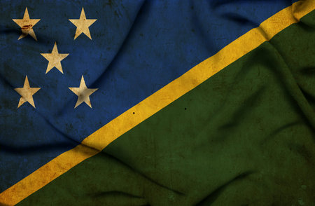 Solomon islands waving flagの写真素材