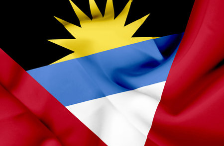 Antigua and Barbuda waving flagの写真素材