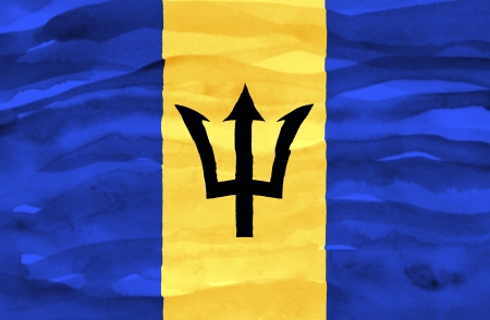 Painted flag of Barbadosの写真素材