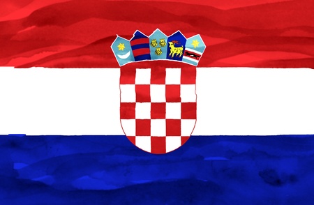 Painted flag of Croatiaの写真素材