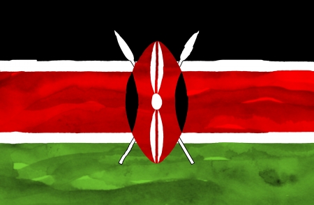 Painted flag of Kenyaの写真素材
