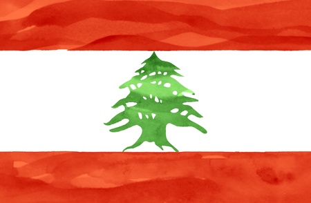 Painted flag of Lebanonの写真素材