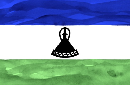Painted flag of Lesothoの写真素材