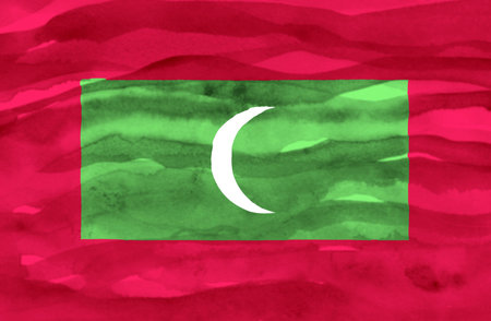 Painted flag of Maldivesの写真素材