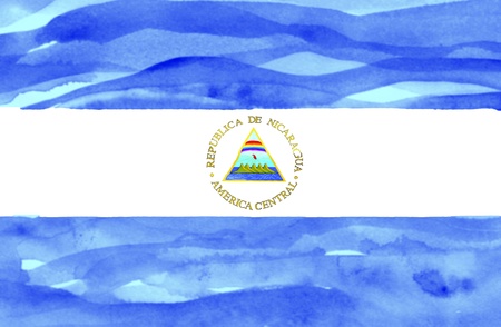 Painted flag of Nicaraguaの写真素材