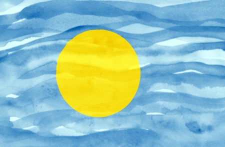 Painted flag of Palauの写真素材