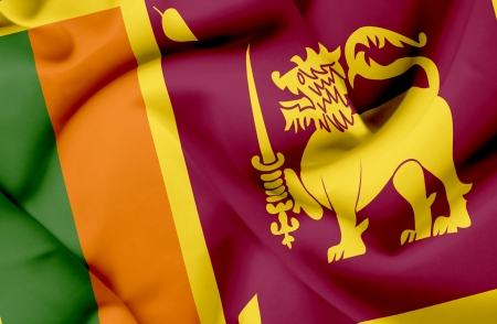 Sri Lanka waving flagの写真素材