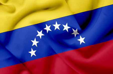 Venezuela waving flagの写真素材
