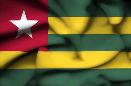 Togo waving flagの写真素材